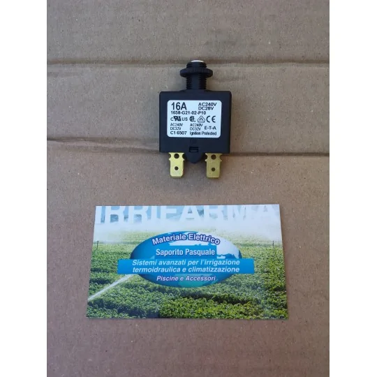 Micro disgiuntore termico 16A con tasto reset irrifarma.it
