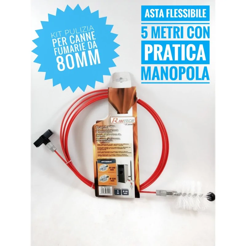 Scovolo per canna fumaria per stufe a pellet 80 mm 5 metri irrifarma.it