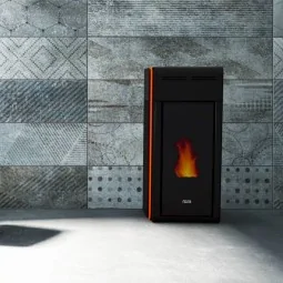 Stufa A Pellet Kalon Layers Aria Canalizzata 12 Kw Bianca