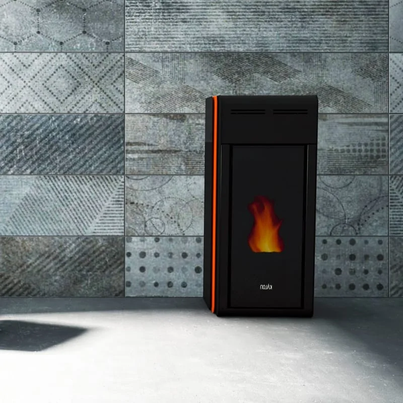 Stufa A Pellet Kalon Layers Aria Canalizzata 12 Kw Bianca
