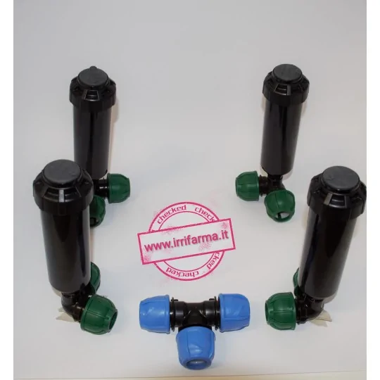 Esempio di montaggio Kit irrigazione 100 Mq a pop up per prato da 10x10 metri irrifarma.it