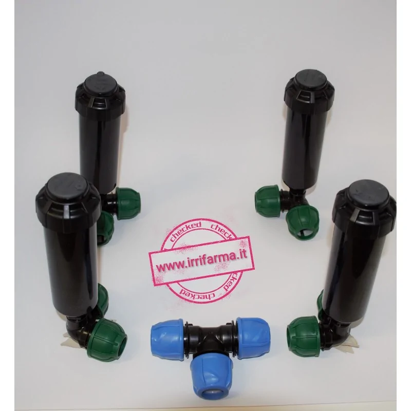 Esempio di montaggio Kit irrigazione 100 Mq a pop up per prato da 10x10 metri irrifarma.it