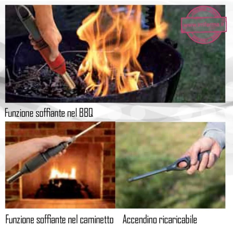 SOFLAME accendino 2 in 1 con soffiatore per barbecue