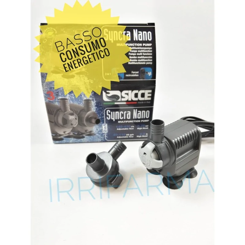 Dettaglio accessori Pompa Acquario Syncra Nano Sicce 220V irrifarma.it