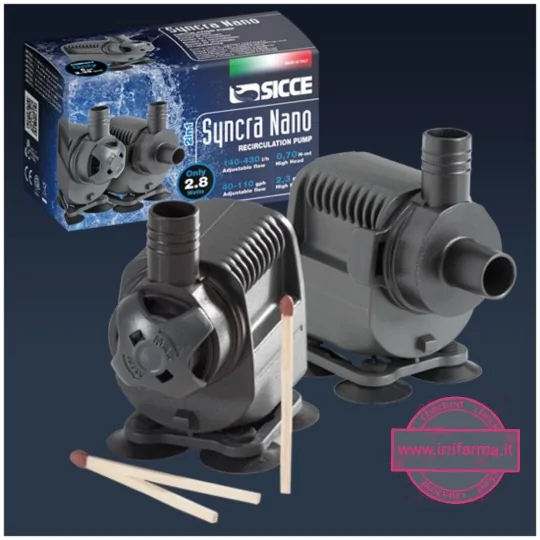 Dettaglio dimensioni Pompa Acquario Syncra Nano Sicce 220V irrifarma.it