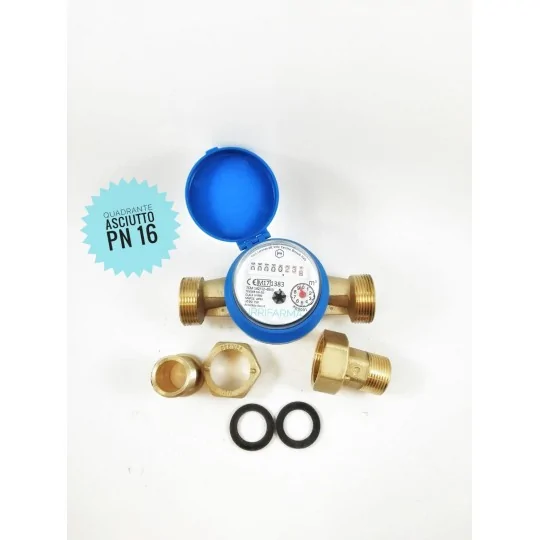Dettaglio raccordi Contatore acqua a quadrante asciutto e girevole 3/4"  Ica Tev irrifarma.it