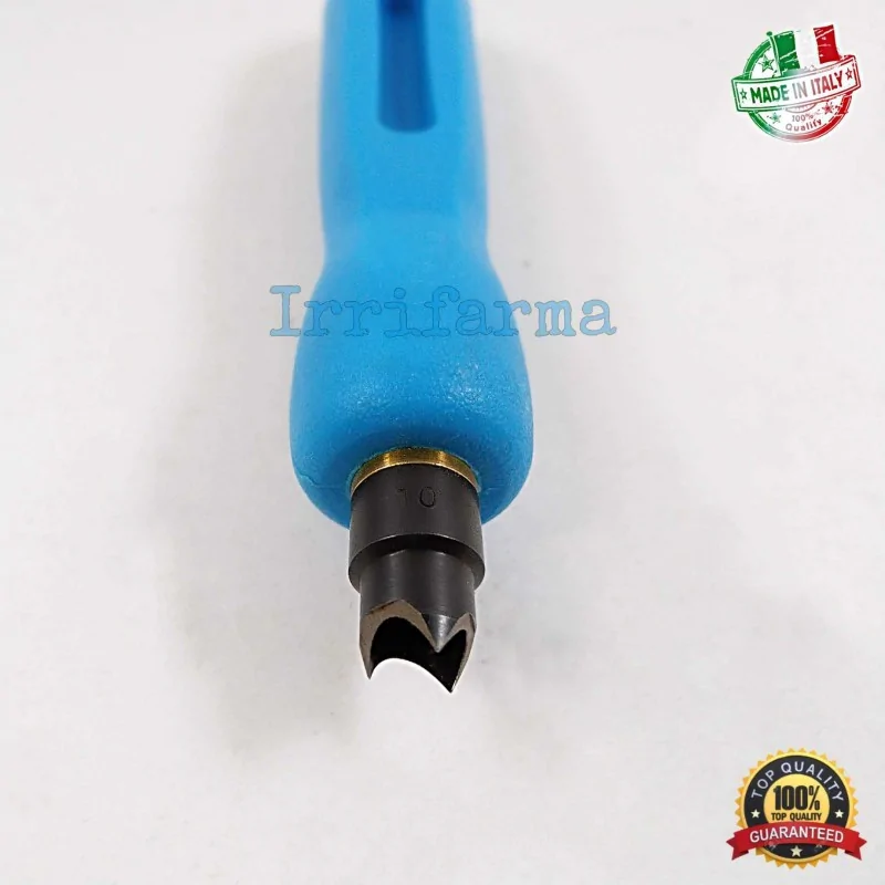 Dettaglio denti Fustella fora tubi polietilene a 3 denti 10 mm irrifarma.it