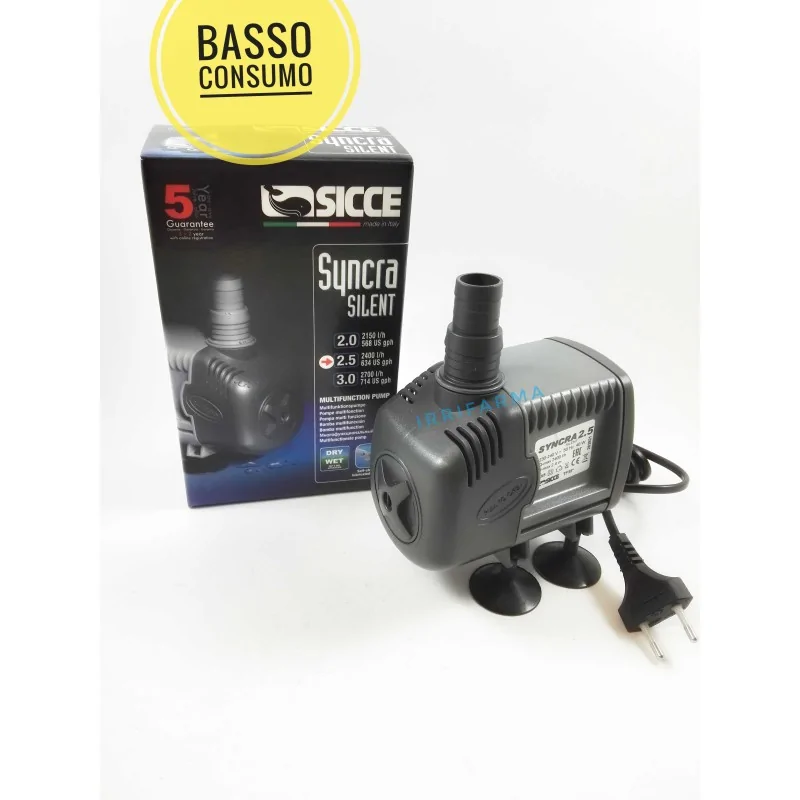 Pompa di ricircolo Acquario Sicce Syncra Silent 2.5 2400 L/h irrifarma.it