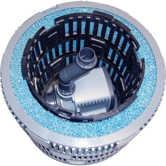 Dettaglio filtro a spugna Pompa laghetto Sicce ECOPOND 1 con filtro e giochi d’acqua irrifarma.it