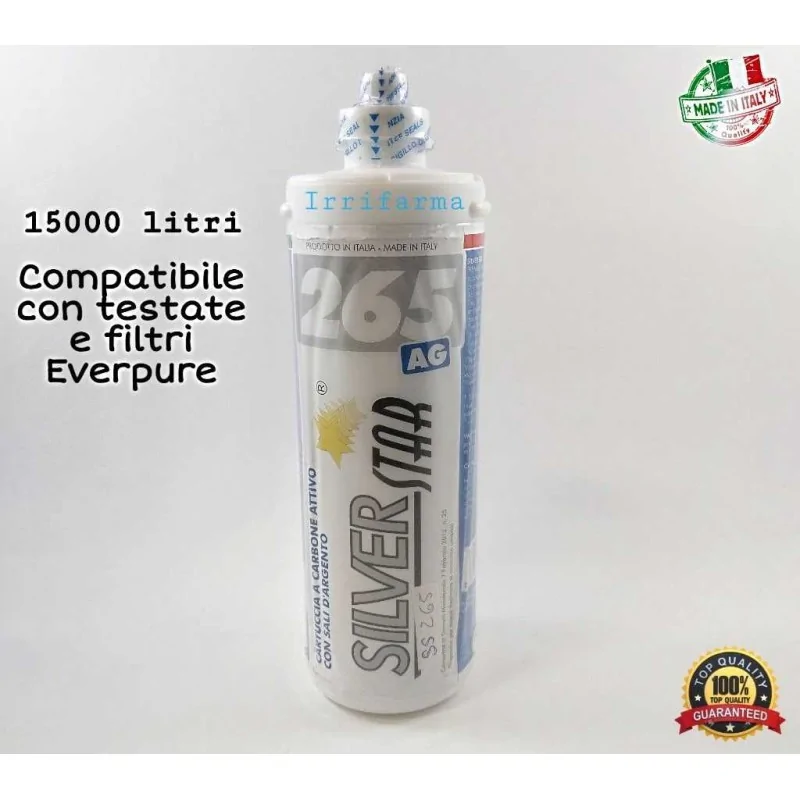 Dati tecnici Sistema di filtraggio acqua a Carboni attivi Silverstar 265 irrifarma.it