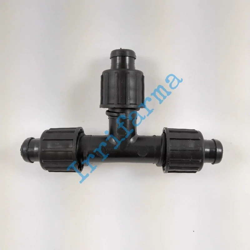 vista dall'alto Raccordo Tee rapido per manichetta gocciolante 16 mm (innesto con ghiera) irrifarma.it