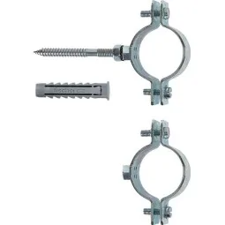 Collare pesante in acciaio con fischer per tubi  da 1/2" a 4"