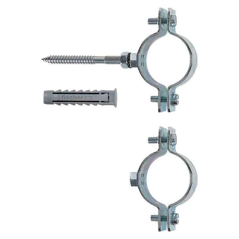 Collare pesante in acciaio con fischer per tubi  da 1/2" a 4"
