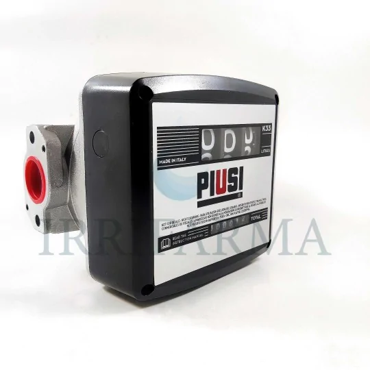 Vista laterale sinistro Contalitri meccanico per gasolio a 3 6 cifre alta precisione K33 Versione D irrifarma.it