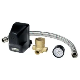 Kit compressore aria con pressostato, manometro, flessibile e raccordo 4 vie irrifarma.it