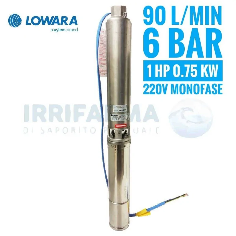 Dettagli tecnici Pompa ad immersione Lowara 4GS07M - Affidabilità e Potenza per il Tuo Pozzo irrifarma.it