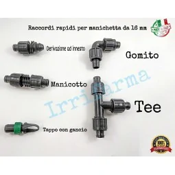 Varianti disponibili Raccordi rapidi per manichetta gocciolante 16 mm irrifarma.it