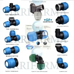 Gamma Raccordo a compressione 32 mm PN16 per tubo irrigazione PE irrifarma.it