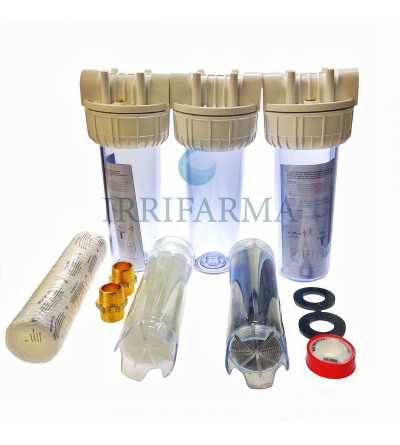 Dettaglio contenuto Depuratore di acqua Kit filtro a 3 stadi a carboni attivi irrifarma.it