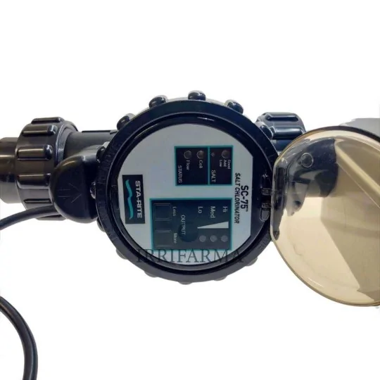 Dettaglio display Elettrolisi piscina clorinatore a sale impianto a sale per piscine 75 m3 irrifarma.it