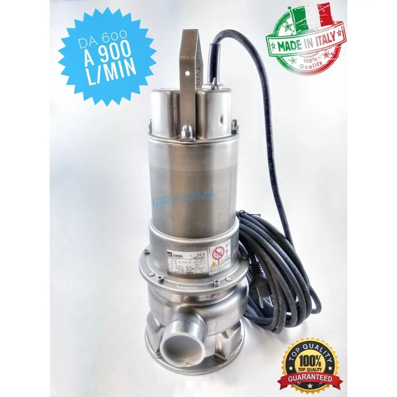 Pompa sommersa acque sporche Ebara DW 200 380V in AISI 304 irrifarma.it