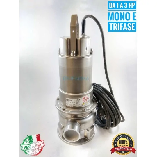 Pompa sommersa acque sporche Ebara DW 200 380V in AISI 304 irrifarma.it