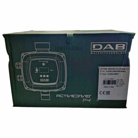Dettaglio imballo Inverter pompa sommersa Dab active driver Plus M/M 1.1 1.5 Hp 220 V irrifarma.it
