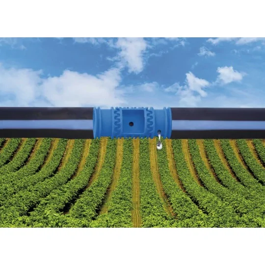 Dettaglio gocciolatore interno Ala gocciolante Gold Drip F6 16 mm Tubo 400 metri passo 30 irrifarma.it