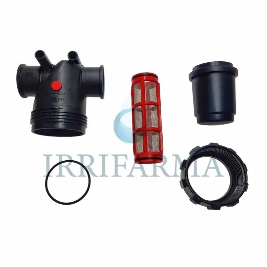 Dettaglio componenti Filtro a rete 1" in linea per irrigazione F/F 32 mesh | Irrifarma