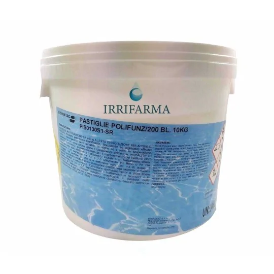Pastiglie piscina multifunzione in secchio da 10 Kg Brentag irrifarma.it