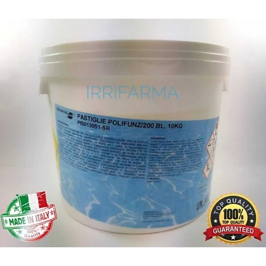 Pastiglie piscina multifunzione Brenntag 5 kg cloro antialghe flocculante a lenta dissoluzione