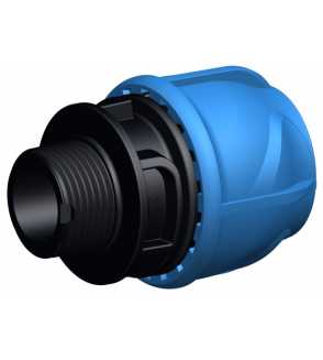 Dettaglio raccordo maschio Raccordo a compressione 50 mm PN16 per tubo irrigazione PE irrifarma.it
