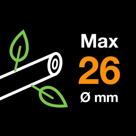 Dettaglio taglio massimo Forbici per potare professionale Fiskars Garden Pro P90 irrifarma.it