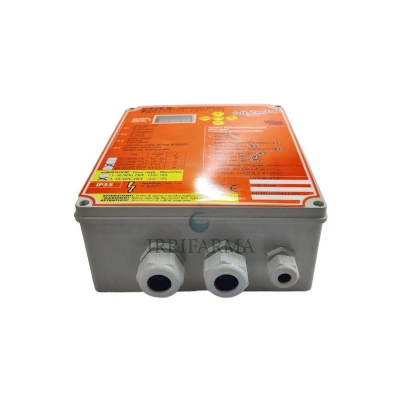 Detaglio ingresso Quadro elettrico pompa sommersa Trifase Self-Control 10T irrifarma.it