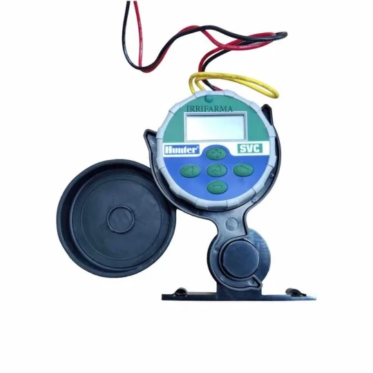Dettaglio display Hunter centralina irrigazione SVC 100 a batteria con Elettrovalvola 1 zona irrifarma.it