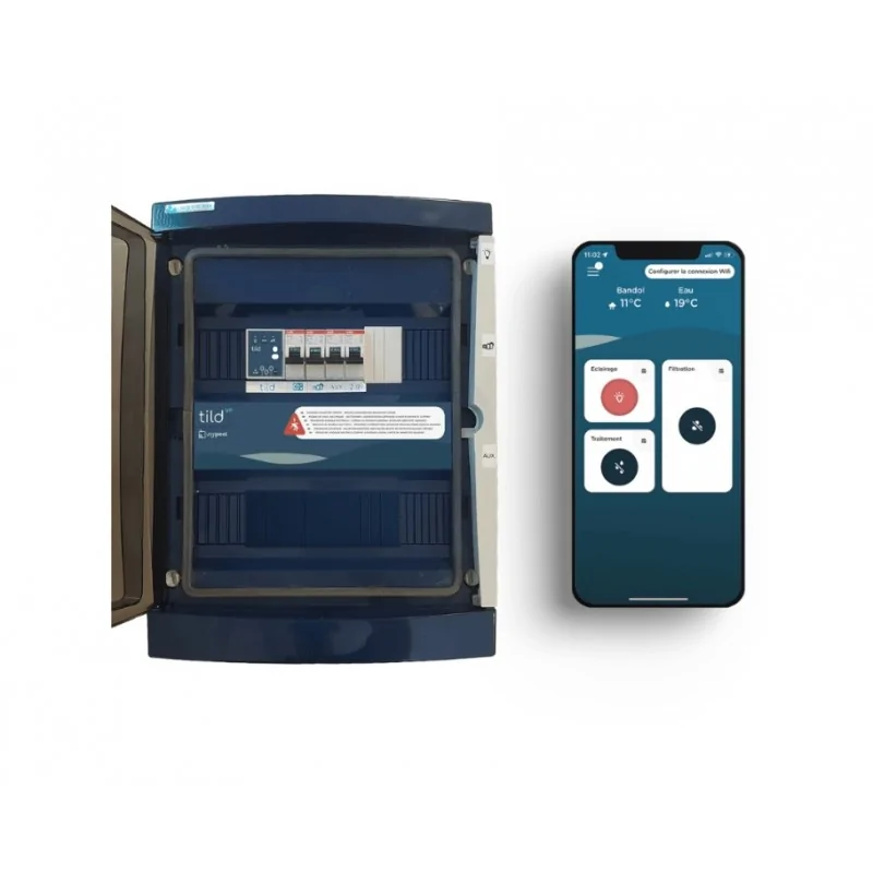 Dettaglio comando Quadro Elettrico Smart per Piscina Tild VP : Comfort, Risparmio e Controllo da App irrifarma.it