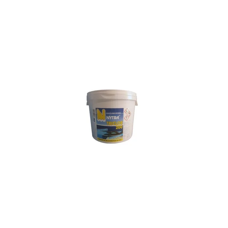 Pastiglie Cloro per Piscina 90% - Tricloro Nytra a Lenta Dissoluzione 200gr 5kg