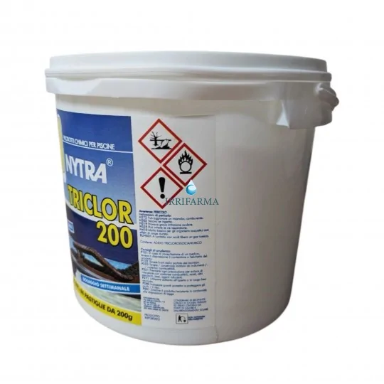 Avvertenze Pastiglie Cloro per Piscina 90% - Tricloro Nytra a Lenta Dissoluzione 200gr (5 kg) irrifarma.it