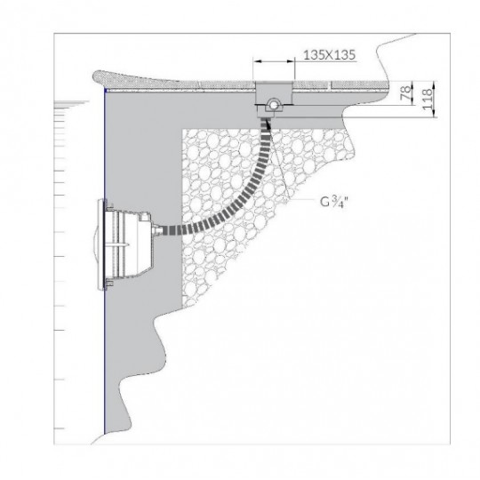 dettaglio installazione Scatola di derivazione faro piscina irrifarma.it