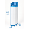 Dimensioni Addolcitore acqua automatico 30 L con valvola Clack WS1CI 1" anticalcare irrifarma.it