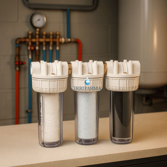 Kit filtri acqua 3 stadi sedimenti, polifosfati e carbone attivo 1" irrifarma.it