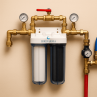 esempio di installazione in by pass Filtri acqua a 2 stadi sedimenti e carbone attivo 1" irrifarma.it