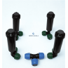 Set kit irrigazione 100 mq con 4 pop up dinamici Toro T5P RS e accessori di collegamento irrifarma.it