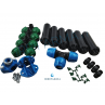 Contenuto kit irrigazione 50 mq con 6 irrigatori dinamici a turbina e raccordi per tubo PE 25 mm irrifarma.it