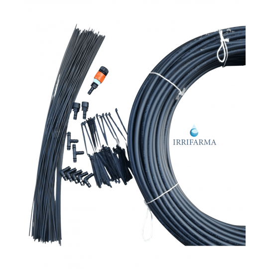 composizione del Kit Irrigazione a goccia vasi automatica : 115 pz completo con programmatore irrifarma.it