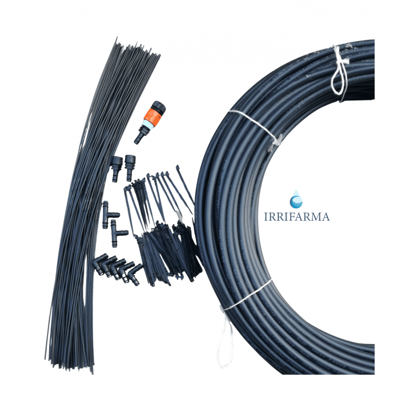 composizione del Kit Irrigazione a goccia vasi automatica : 115 pz completo con programmatore irrifarma.it