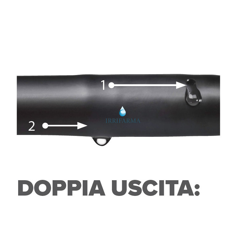 dettaglio doppio gocciolatore Ala gocciolante autocompensante 8 mm Rivulis Hydro PC  irrifarma.it