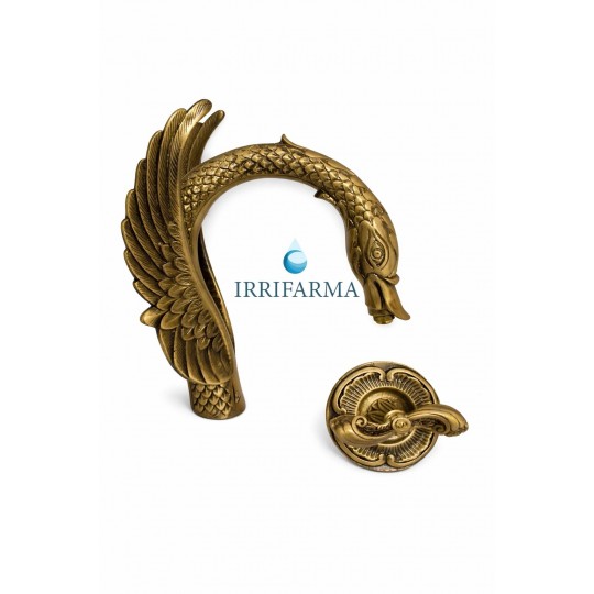 Rubinetto fontana a collo di cigno in ottone pieno con manopola incasso irrifarma.it