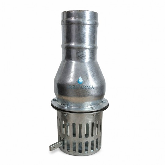 dettaglio leva Valvola di fondo portagomma in ferro zincato con leva Ø60–150 irrifarma.it