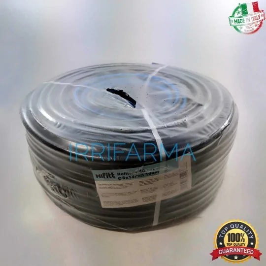 Dettaglio vista dall' alto Tubo Refittex per irrorazione in PVC 40 bar 10x16 mm FITT – rotolo 100 metri irrifarma.it